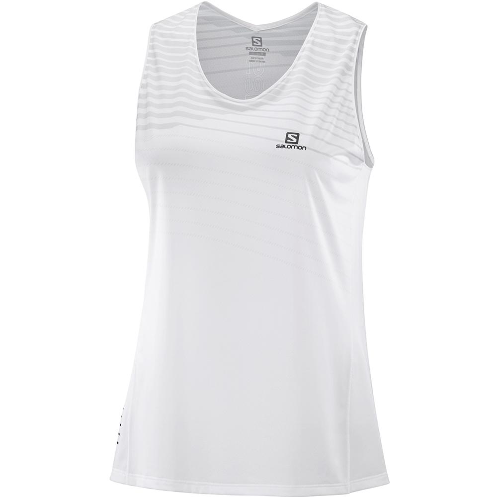 SALOMON SENSE W Philippines - Women's Tee Shirts - White | 396284-VCY